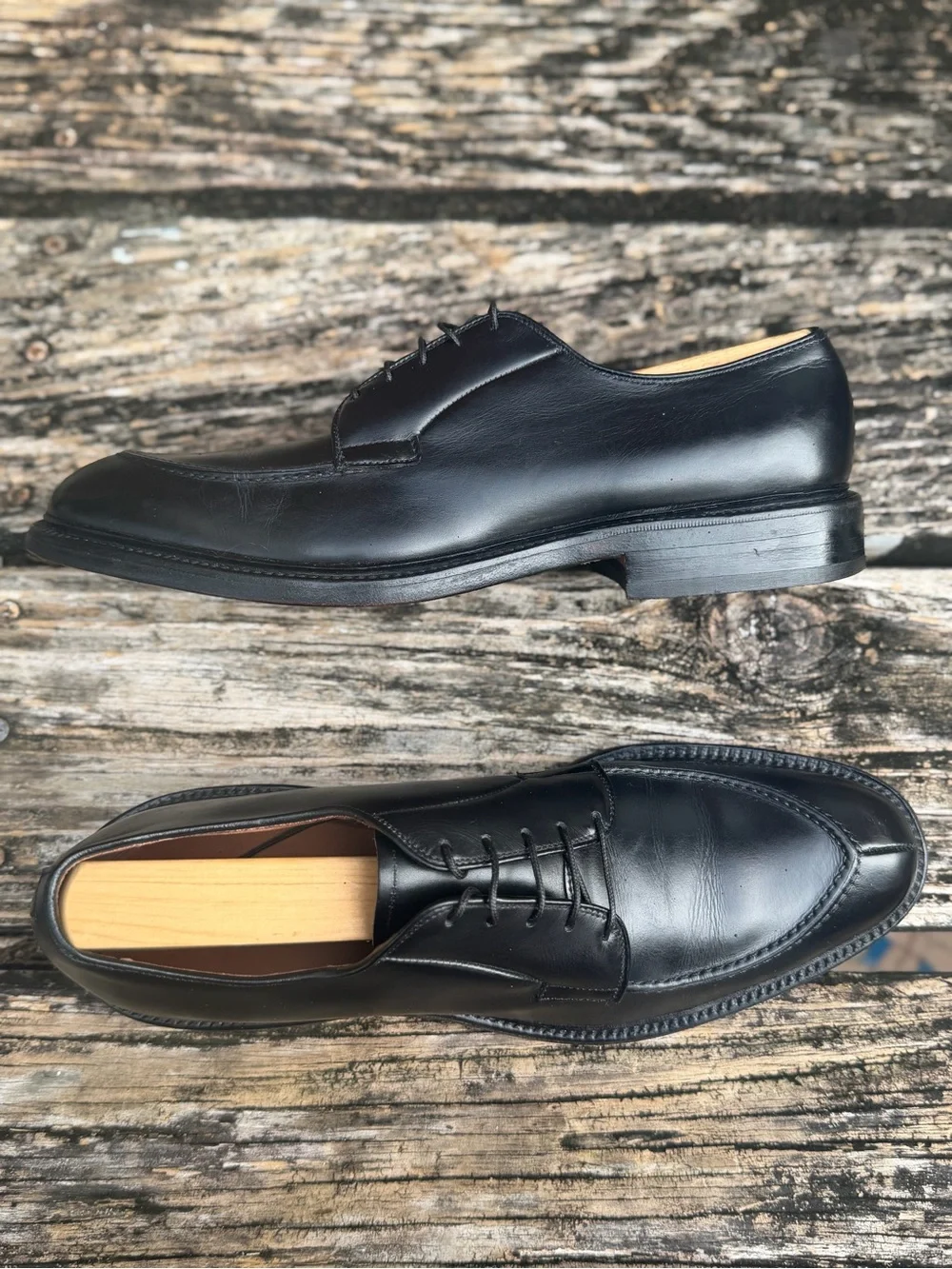 Allen Edmonds Brentwood Men’s 7.5 AA Split Toe Black Leather Oxford Dress Shoes